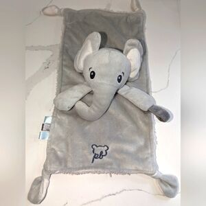 Rectangular grey elephant lovey security blanket, for Infants and toddlers